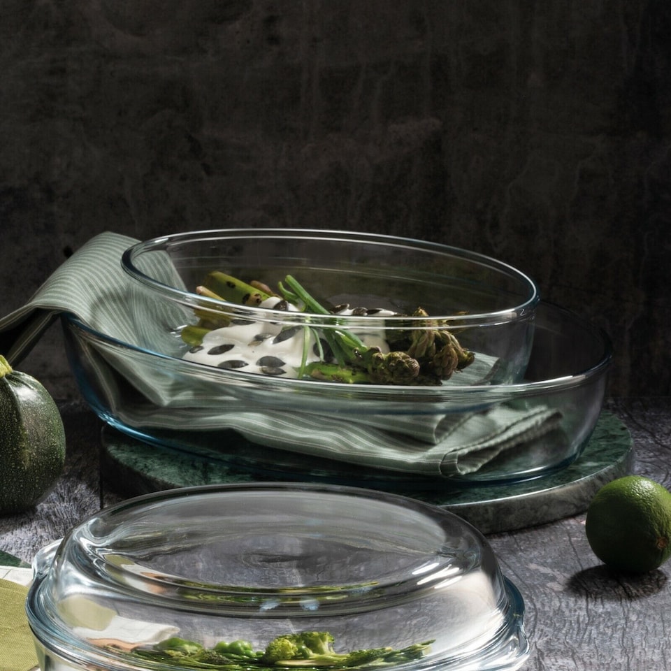 image 1 of Pasabahce Glass Oval Tray 2360ml | Clear | 1