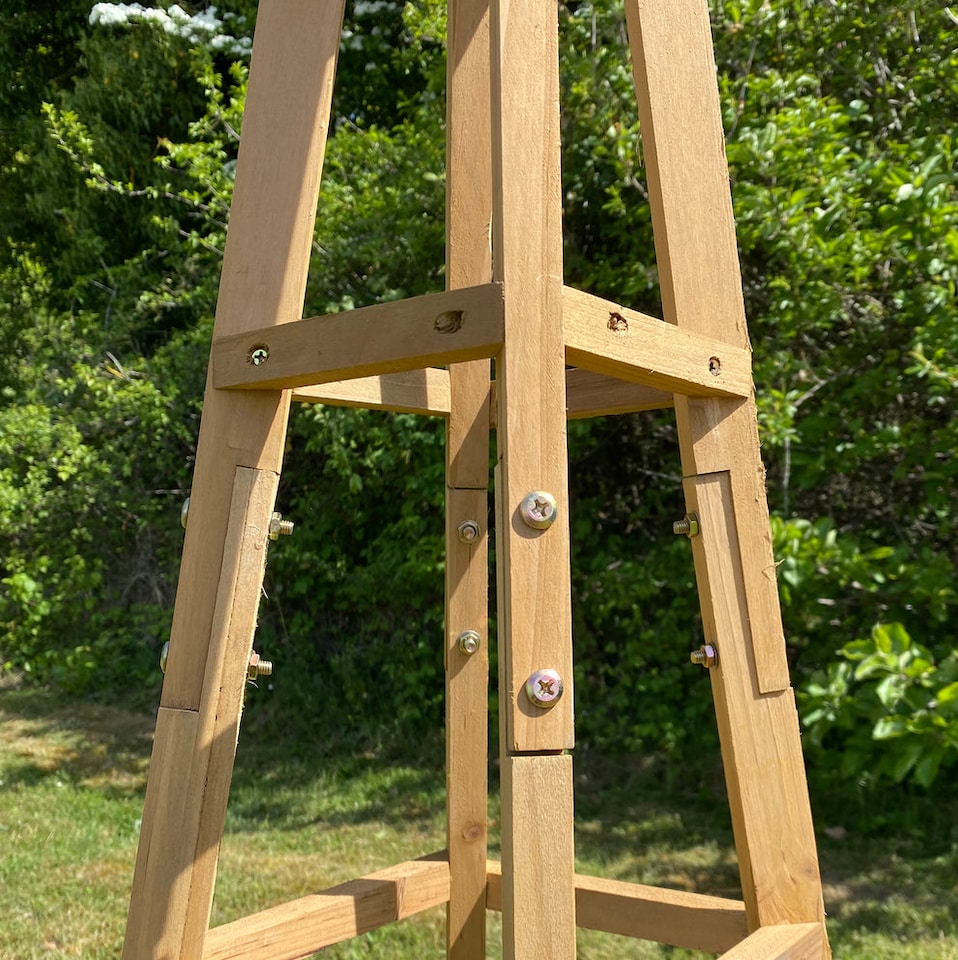 image 1 of Wooden Garden Obelisk Plant Support for Climbers (1.5m tall) - Pack of 2