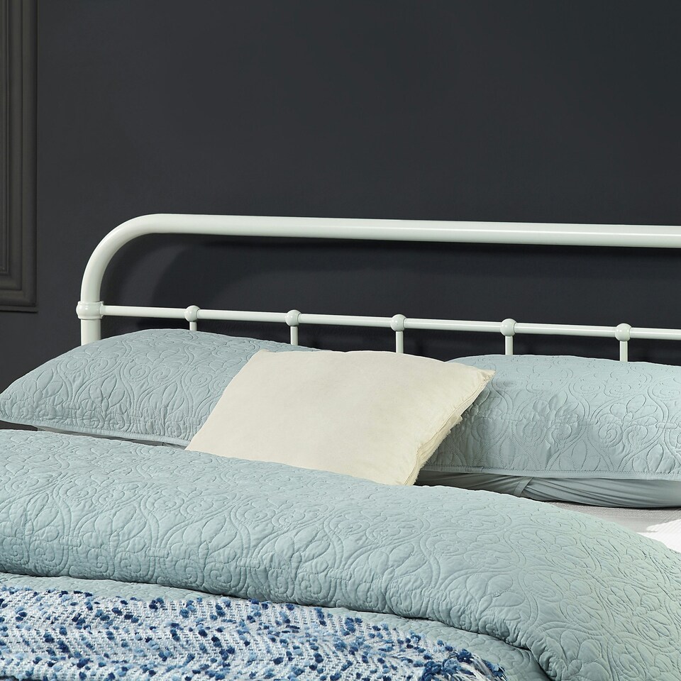 image 1 of Tewin Vintage Hospital Style White Metal Bed Frame (King)