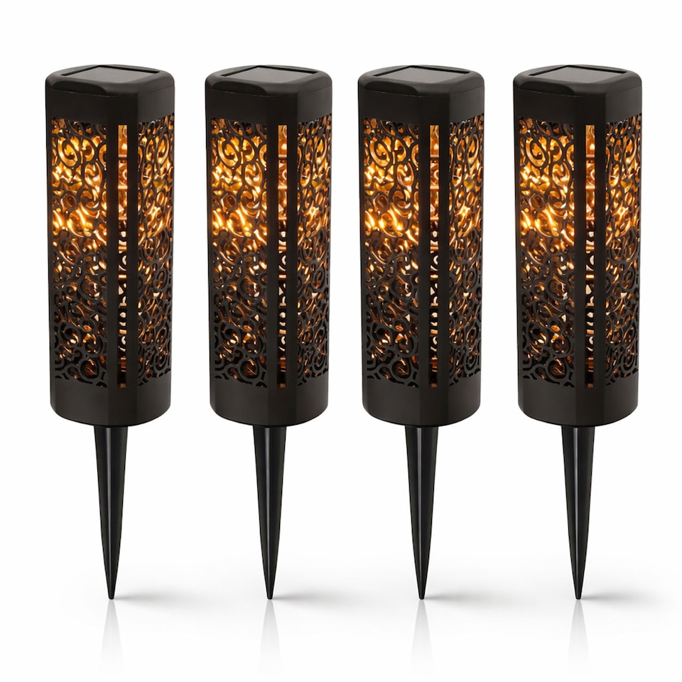 image 1 of Gardenwize Pack of 4 Solar Garden Stake Lights Outdoor