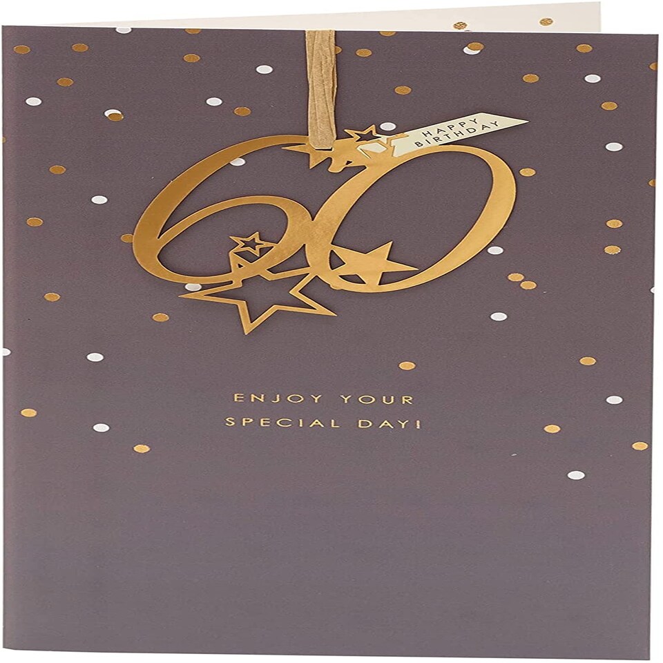 image 1 of Happy 60th Birthday Card with Hanging Keepsake Age 60