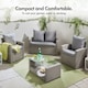 image 2 of VonHaus 4 Seater Rattan Effect Garden Furniture Set
