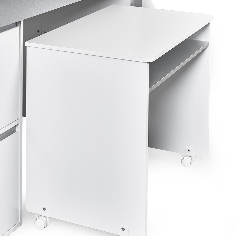 image 1 of Gaia 90cm Single Midsleeper - White and Silver