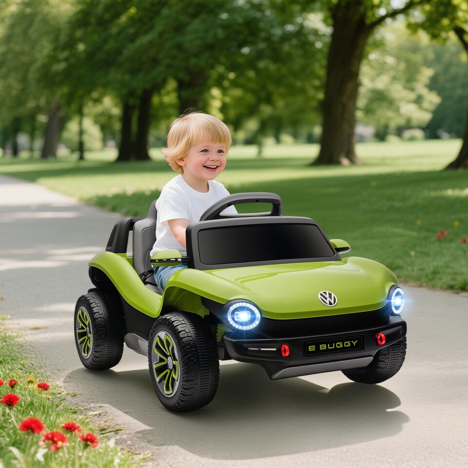 image 1 of AIYAPLAY Volkswagen Licensed Kids Electric Car w/ Remote, Suspension, Green
