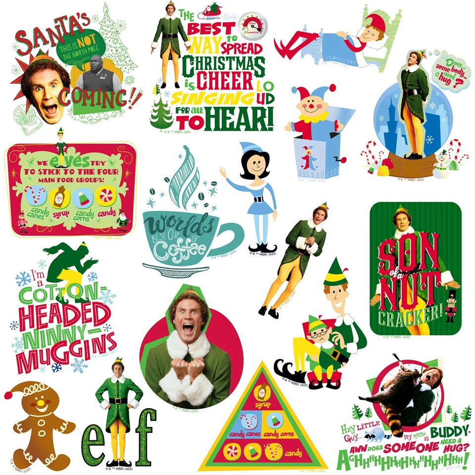 image 1 of Elf Deluxe Stickers (Pack of 50) - Multicoloured - One Size