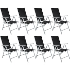 Garden Chairs Marilena - folding, aluminium, 7-position adjustable backrest | Silver | silver | One Size | 8