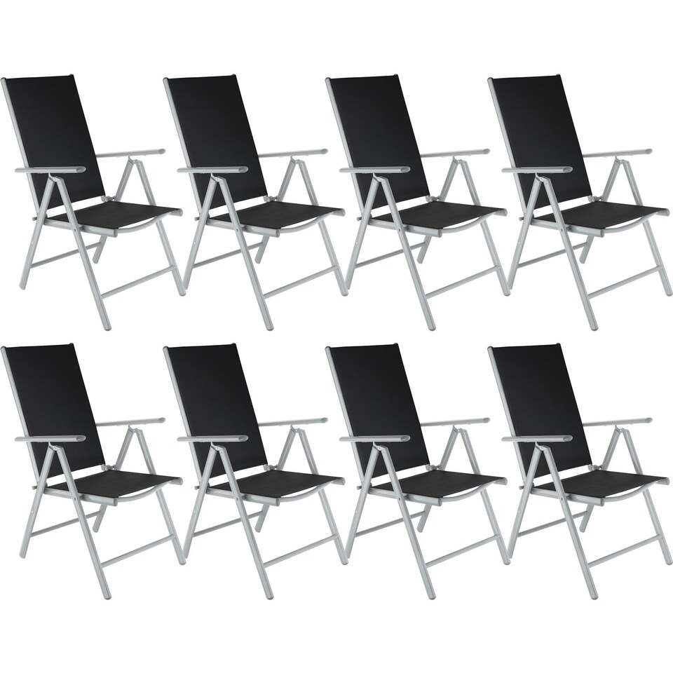 image 1 of Garden Chairs Marilena - folding, aluminium, 7-position adjustable backrest | Silver | silver | One Size | 8