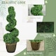 image 3 of HOMCOM Set of 2 Decorative Artificial Plants Topiary Spiral Boxwood Trees in Pot, Fake Plants for Home Indoor Outdoor Decor, 90cm, Green