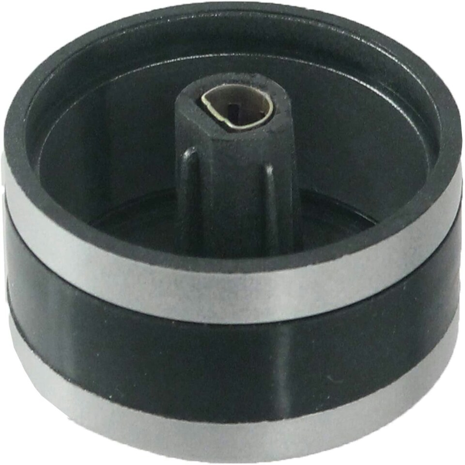 image 1 of SPARES2GO Silver/Black Switch Knob for Lamona LAM3200 LAM3204 LAM3401 Hob Oven Cooker (Pack of 4)