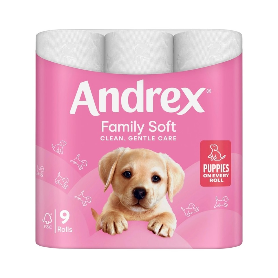 Andrex Toilet Paper Family Soft 9 Rolls x 5