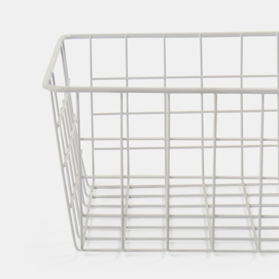 image 1 of OHS Metal Wire Multipurpose Food Pantry Storage Basket Organiser White