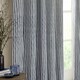 image 3 of Yard Hebden Striped Cotton Navy Eyelet Curtains 229 x 183cm