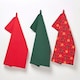 image 1 of Homescapes Red Reindeer Set of 3 Christmas Tea Towels Red