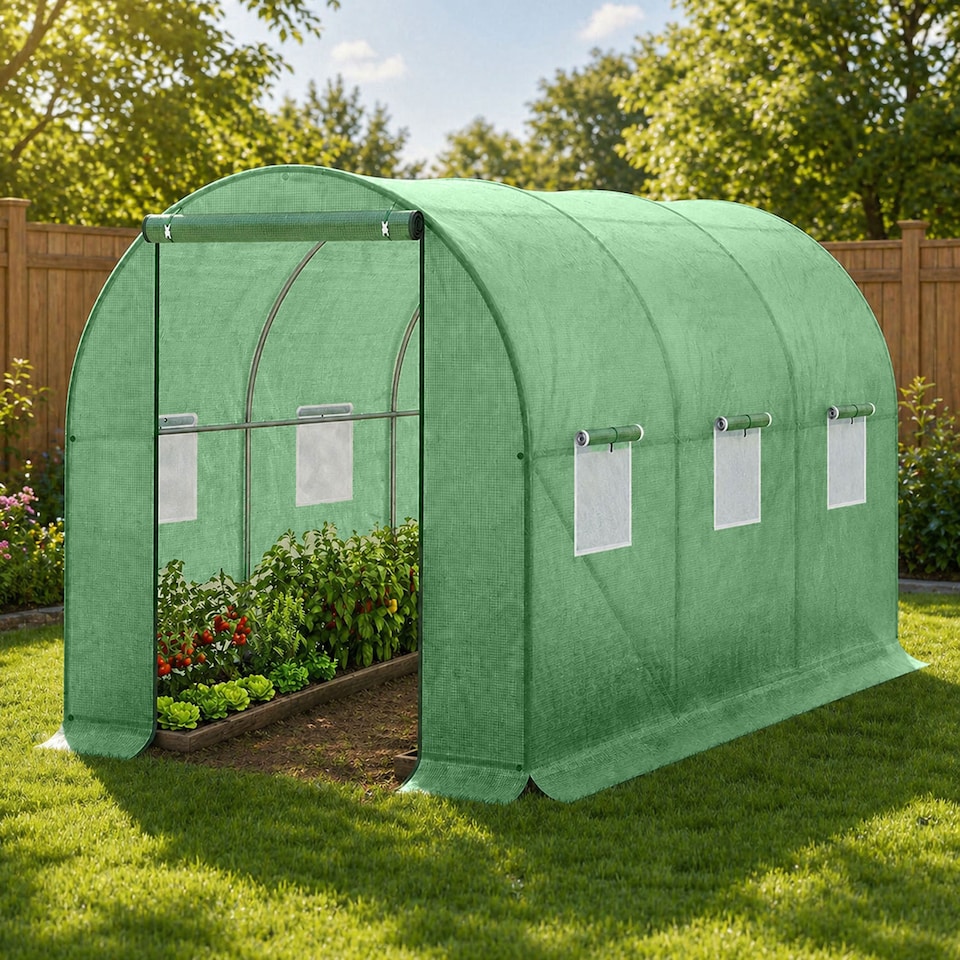 image 1 of ​​Garden Polytunnel Greenhouse 3x2x2m Walk-In Grow Tunnel