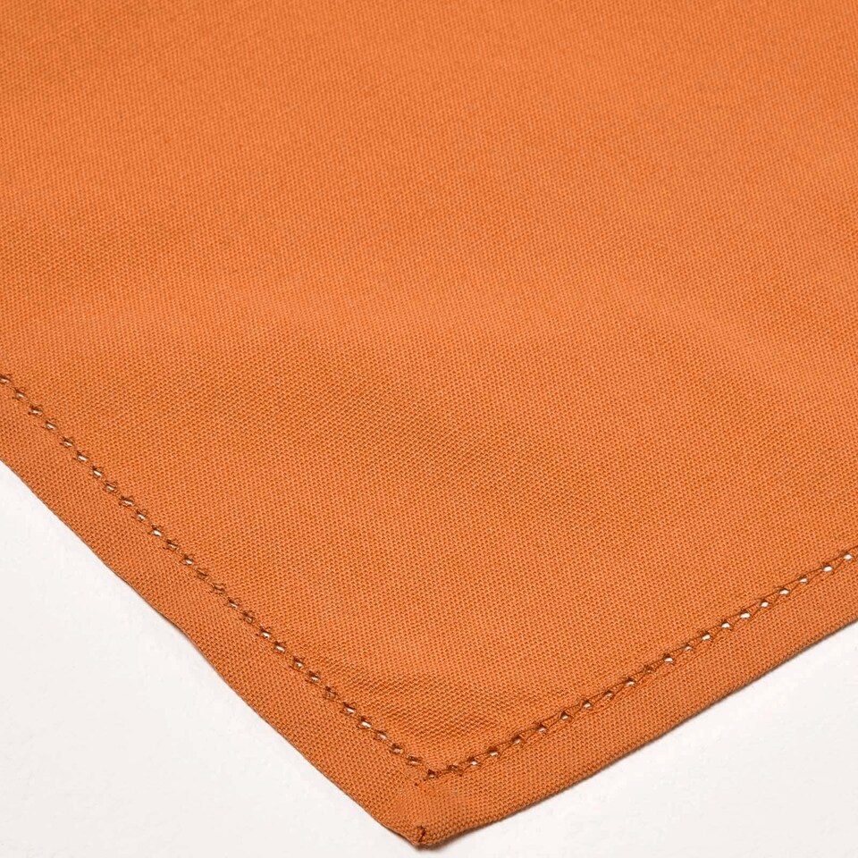 image 1 of Homescapes Burnt Orange Fabric 4 Napkins Set | Orange | One Size | 1