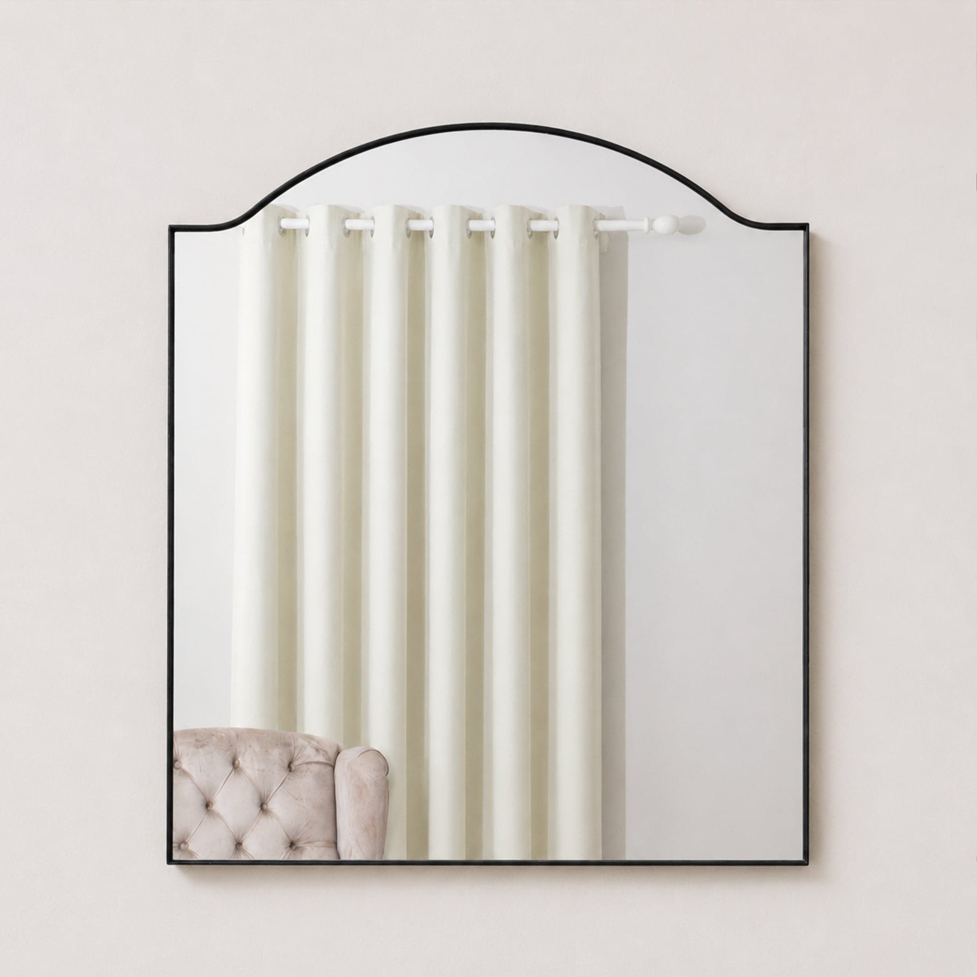 Matte Black Metal Framed Wall Mirror - 50cm X 65cm