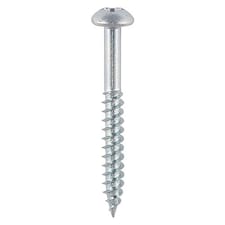 Timco - Twin-Threaded Woodscrews - PZ - Round - Zinc (Size 8 x 2 - 200 Pieces)