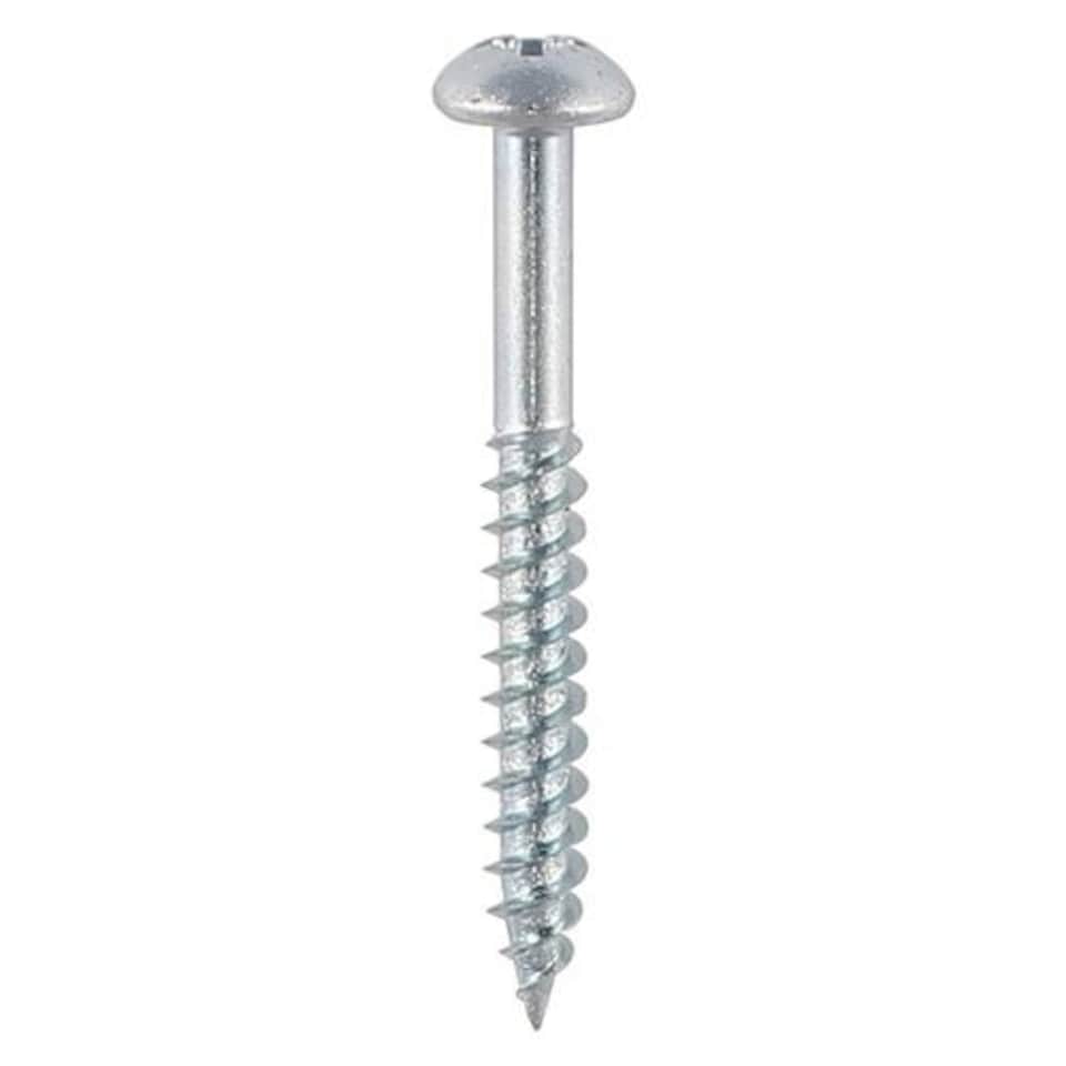 image 1 of Timco - Twin-Threaded Woodscrews - PZ - Round - Zinc (Size 8 x 2 - 200 Pieces)