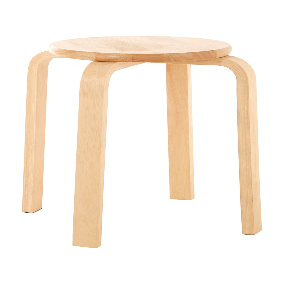 image 1 of Maison by Premier Rustic Tropical Hevea Wood Stacking Stool, Stackable Kitchen Stool For Breakfast, Durable Counter Stool