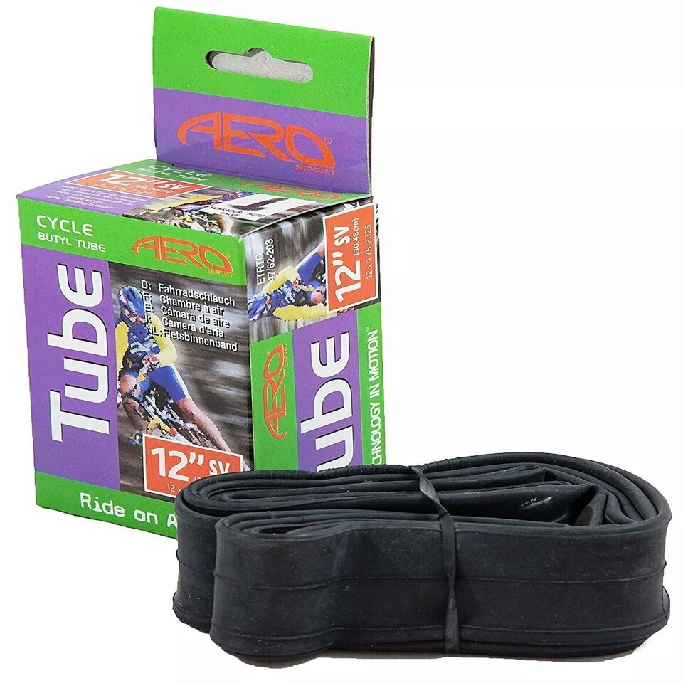 image 1 of Aero Sport Butyl 12" x 1.75/2.125 Bike/E-Bike Inner Tube Schrader Valve