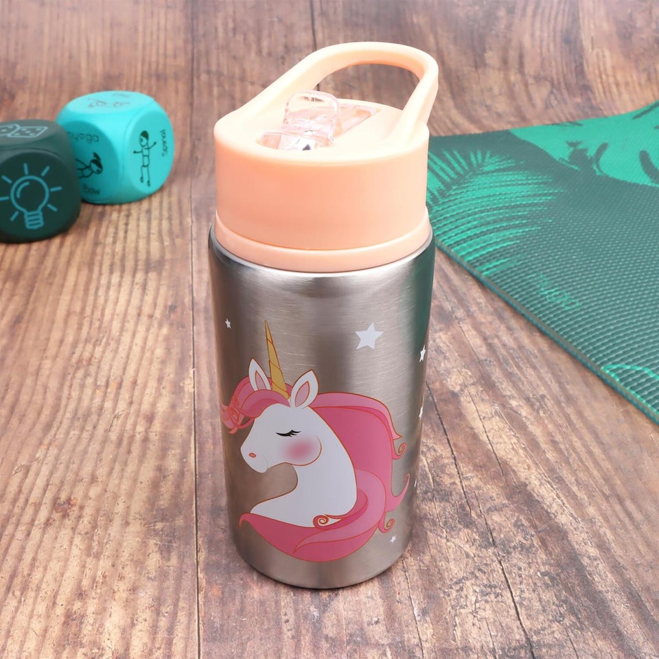 image 1 of Myga Children's Metal Water Bottle - Unicorn