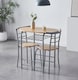 image 4 of Kitchen Breakfast Bar Small Dining Table and 2 chairs Set with Metal frame -Natural