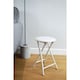 image 7 of Harbour Housewares Padded Folding Stool - White | White | White