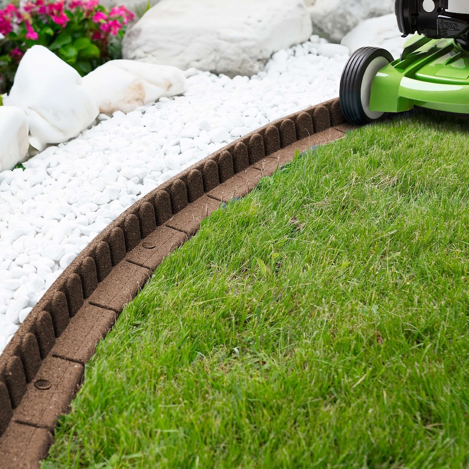 image 1 of Mower Edge Garden Border Edging Lawnmower Friendly 1.2m - Brown - Pack of 1