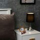 image 1 of ValueLights Teardrop Pair of Chrome Touch Table Lamps with Black Shade and Bulbs