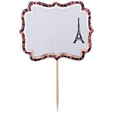 Amscan A Day In Paris Cocktail Sticks - White/Black/Pink - One Size