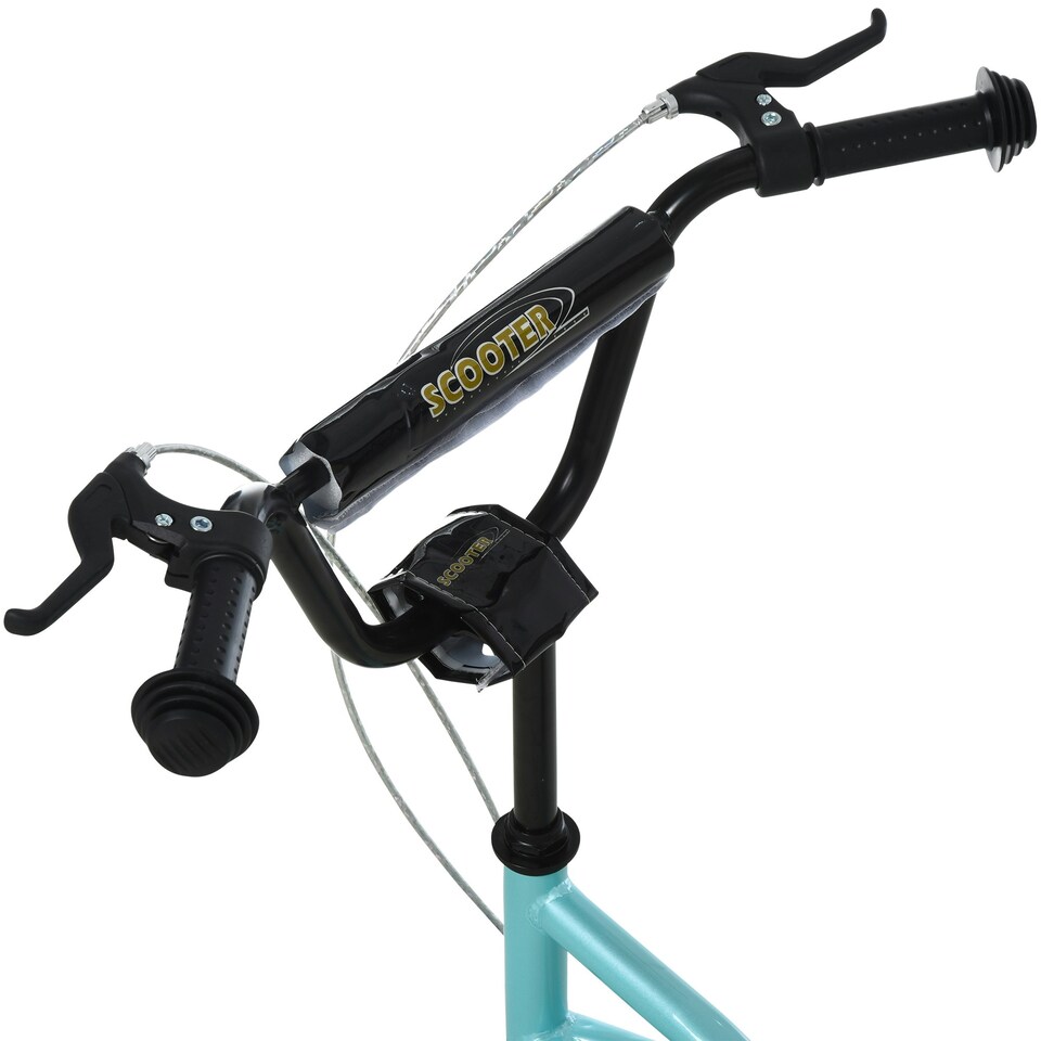 image 1 of HOMCOM 75-80cm Kids Kick Scooter w/ Adjustable Handlebar Inflatable Wheels Blue