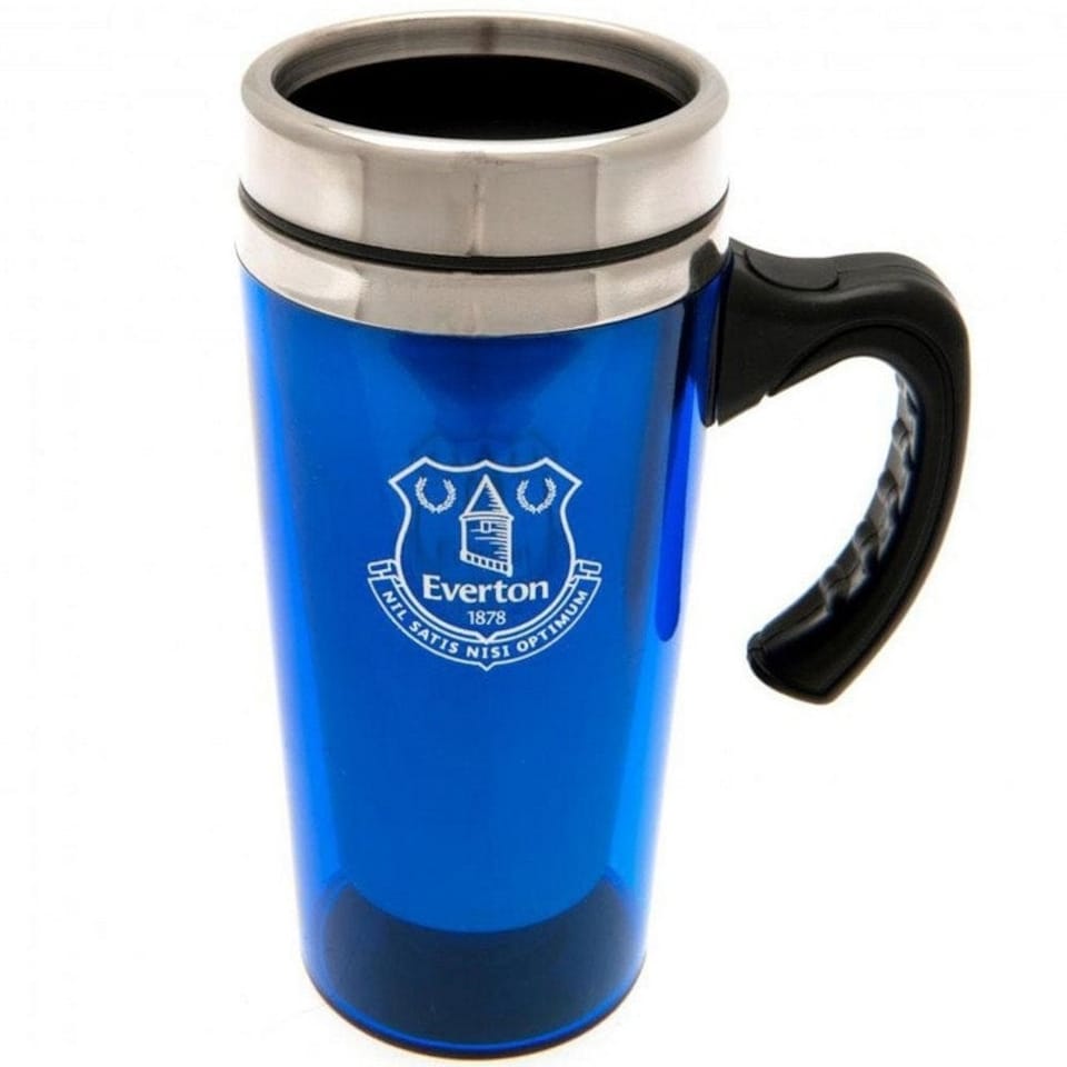 image 1 of Everton FC Crest Travel Mug - Blue/Silver - One Size