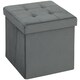 image 9 of HOMCOM Foldable Sherpa Fleece Storage Ottoman, 38 x 38 x 38 cm Pink