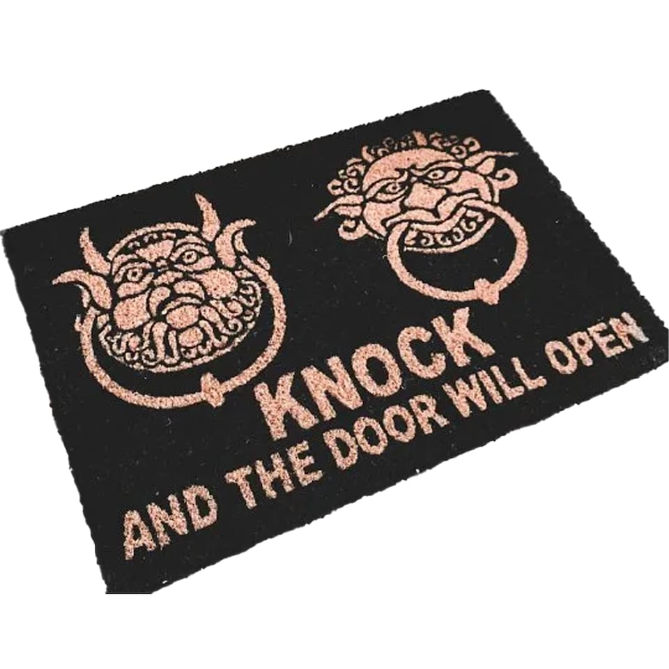image 1 of Labyrinth Knock And The Door Will Open Door Mat | Black | Black/Brown | One Size | 1