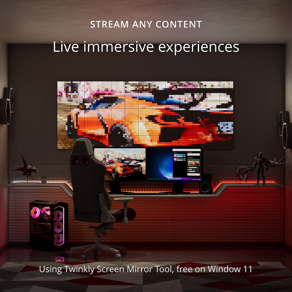 image 1 of Twinkly Squares 3 Extension Panels USB-C Black