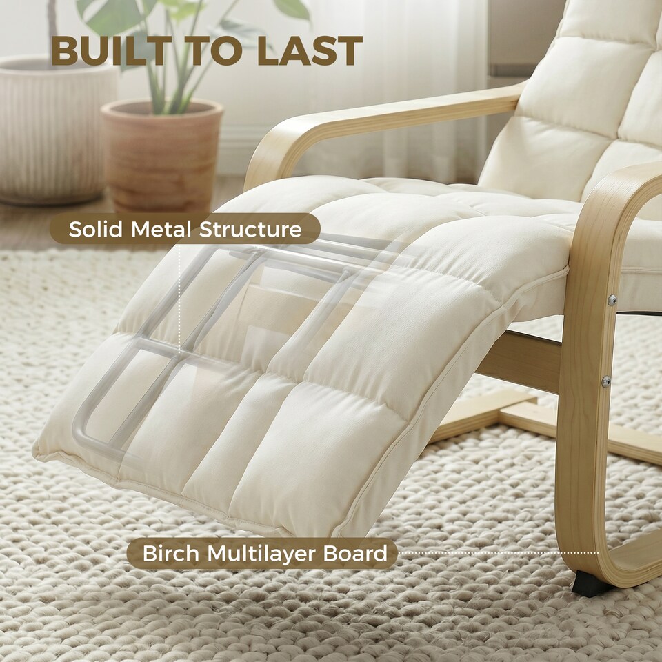 image 1 of HOMCOM Accent Chair, Leisure Lounge Chair Armchair with Footrest