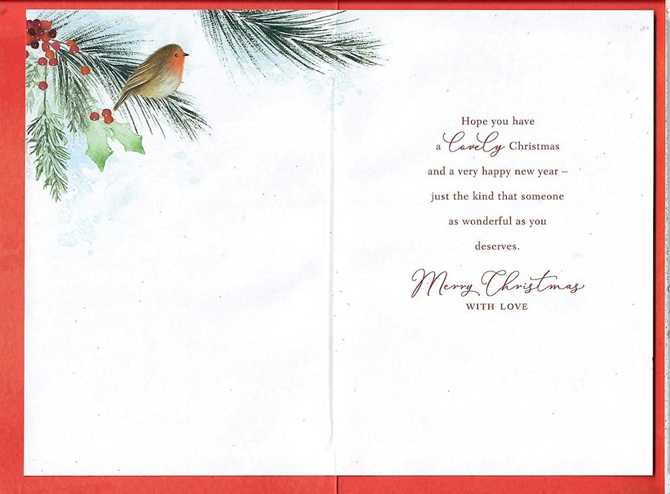 image 1 of Just For You Sister In Law Robin on a Bauble Design Christmas Card