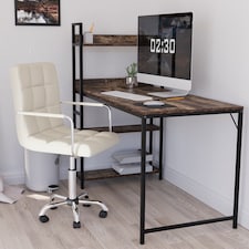 Vida Designs Calbo Office Chair Computer Desk Table Chair, Beige