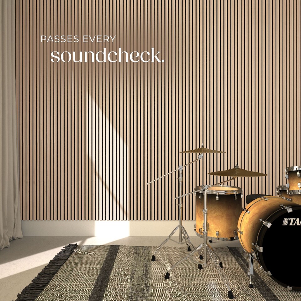 image 1 of Acoustic Wall Panels Sonic Wall II with Real Wood Veneer and Sound-Absorbing Felt | Brown | Light oak | 110 x 50 x 1.8 cm | 4