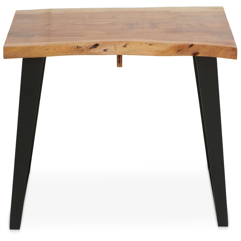 image 1 of Interiors by Premier Acacia Wood And Looped Iron Base Coffee Table Brown