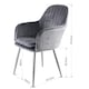 image 3 of MUSE Pair of Chairs Upholstered in Velvet Fabric with Silver Legs - Grey Grey
