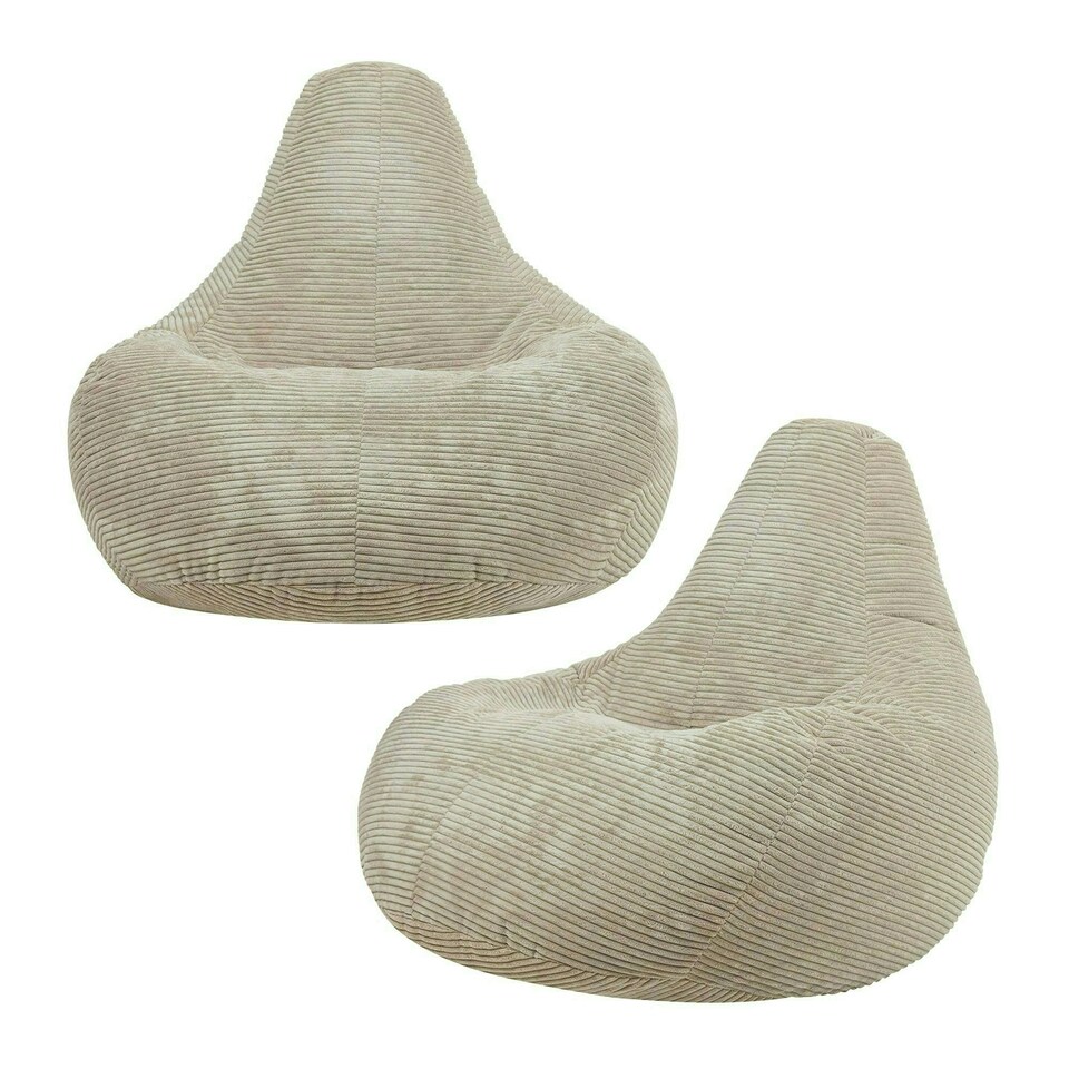 image 1 of icon Dalton Kids Beanbag Corduroy Natural Beige Set of 2 Cream