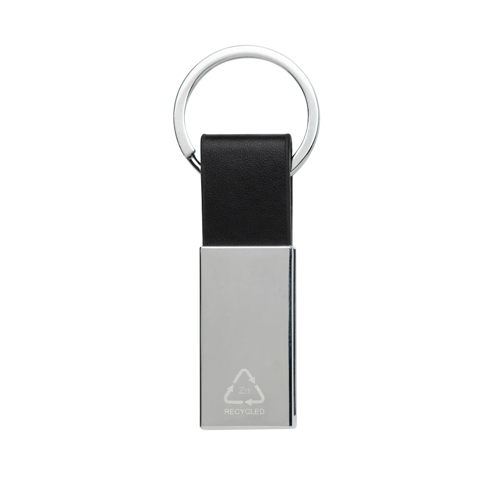 image 1 of XD Collection PU Recycled Keyring - Black - One Size