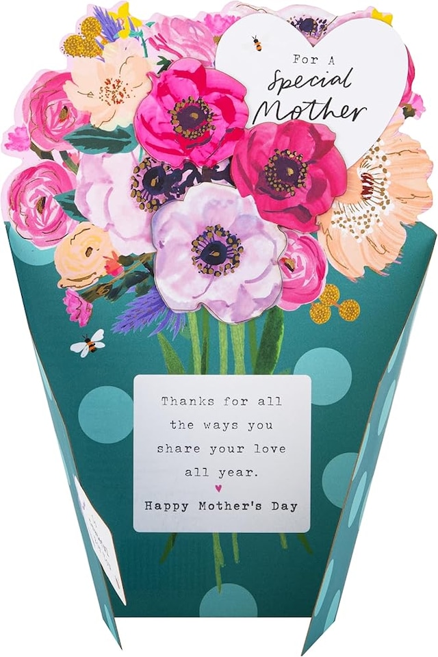 image 1 of Fold Out Bouquet of Flowers Design Special Mother 3D Attachment Mothers Day Card