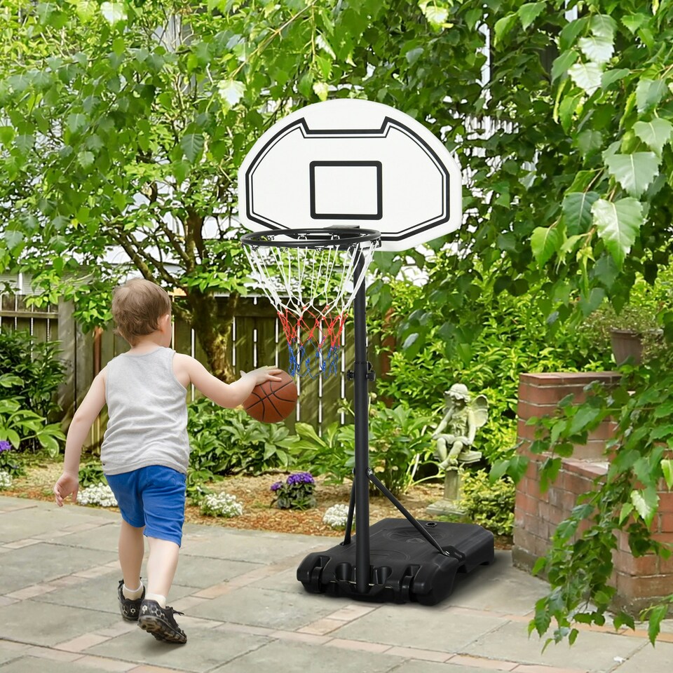 image 1 of HOMCOM Basketball Stand and 94-123cm Height Adjustable Hoo