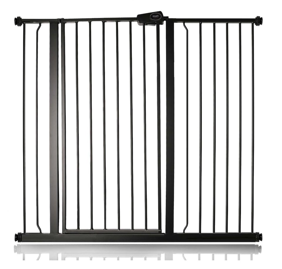image 1 of Safetots Extra Tall Metal Safety Gate Pressure Fit, 107.4cm - 115cm, Slate Grey, 104cm in Height, Extra Tall Stair Gate, Tall Baby Gate, Easy Installation