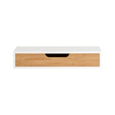 SoBuy FRG92-WN,Floating Shelf Wall Shelf with Drawer | White | White | 1
