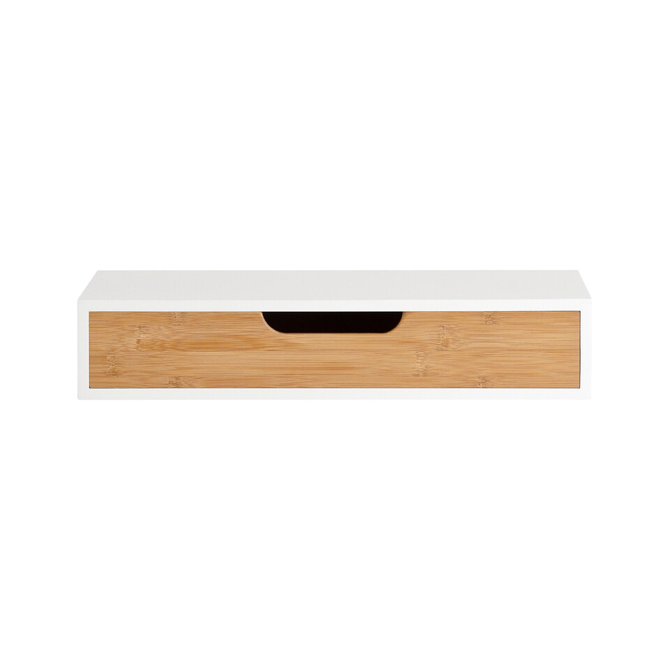 image 1 of SoBuy FRG92-WN,Floating Shelf Wall Shelf with Drawer | White | White | 1