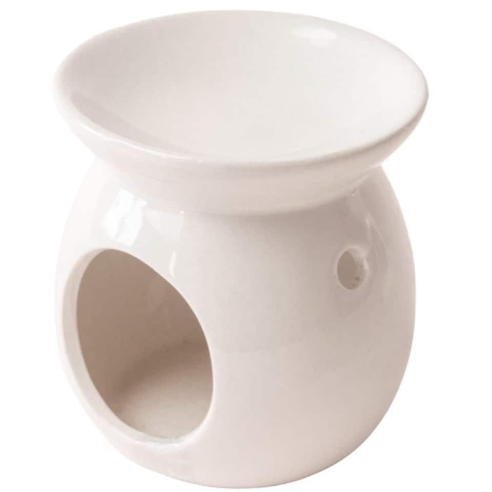 image 1 of White Ceramic Oil Wax Melt Burner 10cm | White | 24 - White | One Size | 24