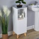 image 2 of Bathroom Floor Cabinet White 3 Storage Shelves Vanity Organiser Furniture